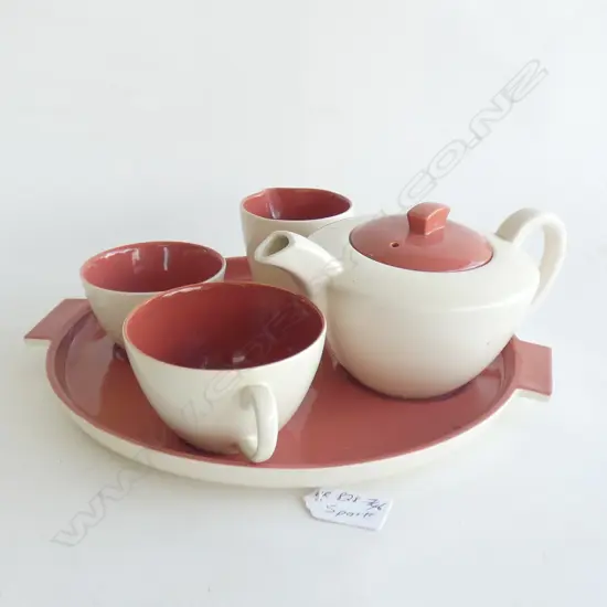 A Poole tea set for one on tray